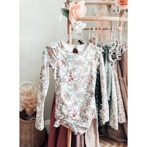 HTF Jamie Kay Wildflower Flutter Rash guard Botanical Swimsuit 3